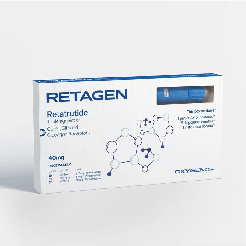 RETAGEN 40mg Retatrutide, Caneta Injetável GLP-1, GIP e Glucagon - Oxygen Pharma